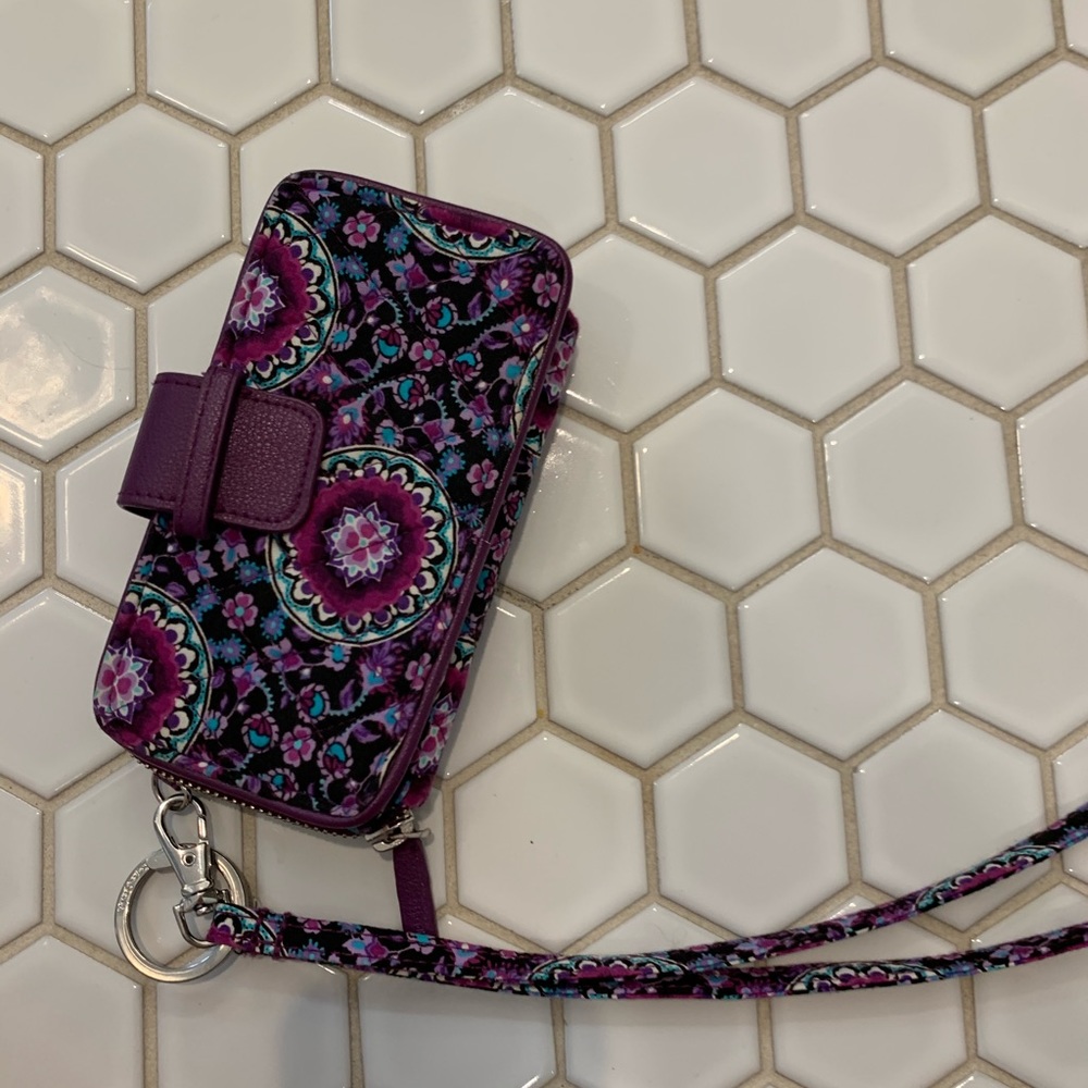 Vera bradley wallet phone holder with lanyard